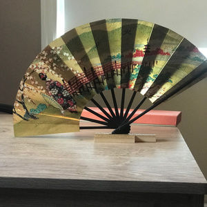 Decorative Gold Vintage Oghi Fan Japan